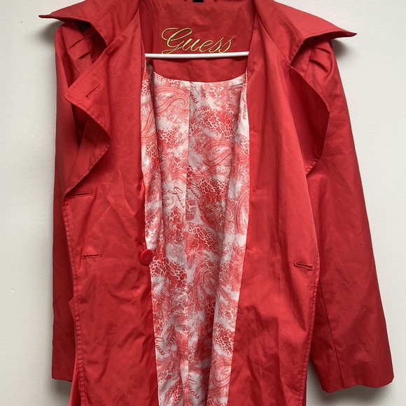Guess Vintage Red Trench Coat - Picture 6 of 8